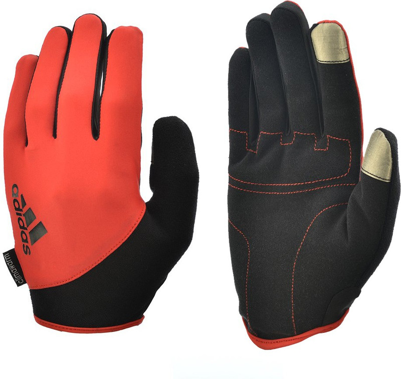ADIDAS Long Fingered Gloves Gym & Fitness Gloves (S, Black, Orange)