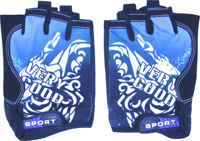 Info Fitness Cycling Gloves (Free Size, Black, Blue) Info Fitness Cycling Gloves (Free Size, Black, Blue)