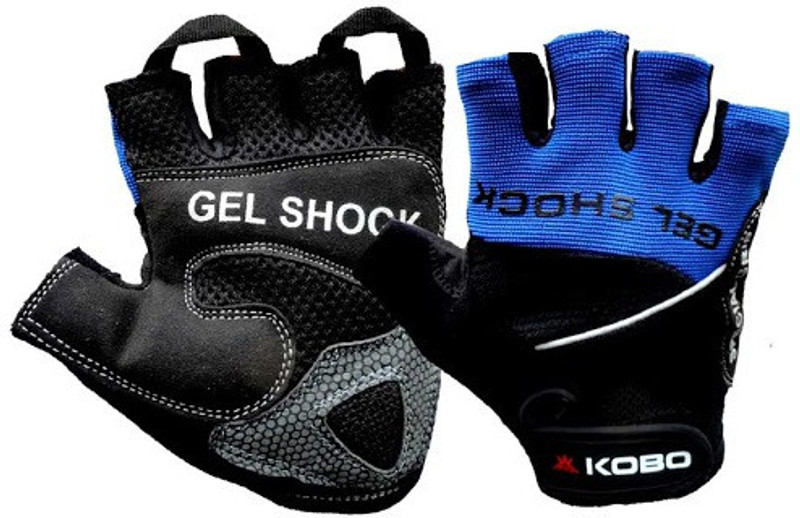 Kobo WTG-04BLU Gym & Fitness Gloves (S, Black, Blue)
