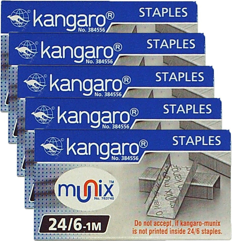 kangaro Manual 24-6-1M Manual Stapler Pins(Set of 1, Silver, Blue)