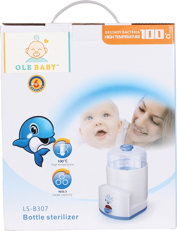 Ole Baby 3 Feeding bottle Electric Steam Sterlizer cum Food Warmer cum Heating(Upt 250 ml each) - 3 Slots(White)