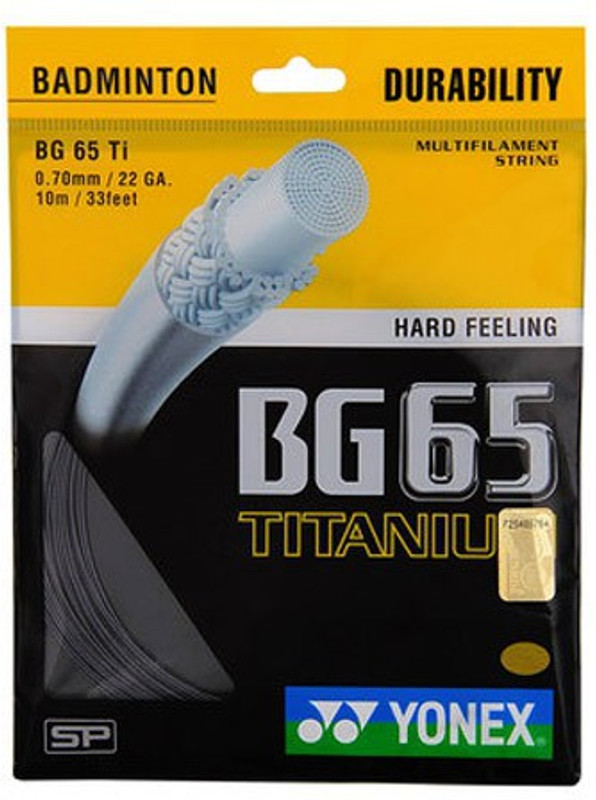 Yonex BG65 Titanium 0.70 Badminton String - 10 m(Black)