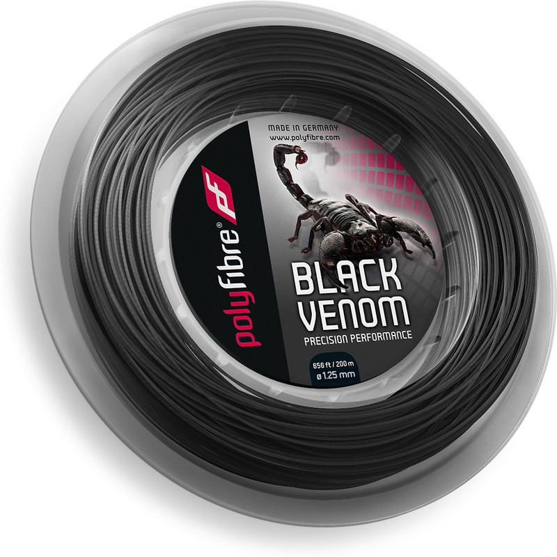 Polyfibre Black Venom 1.30mm - 200m 1.30 Tennis String - 200 m(Black) Polyfibre Black Venom 1.30mm - 200m 1.30 Tennis String - 200 m(Black)