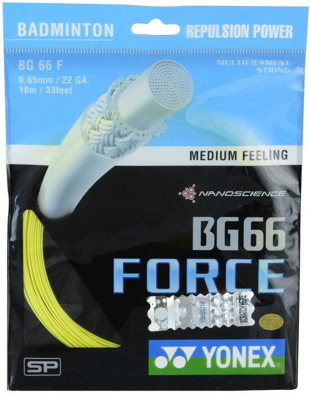 Yonex BG 66 FORCE ID YELLOW 0.65 Badminton String - 10 m(Yellow)