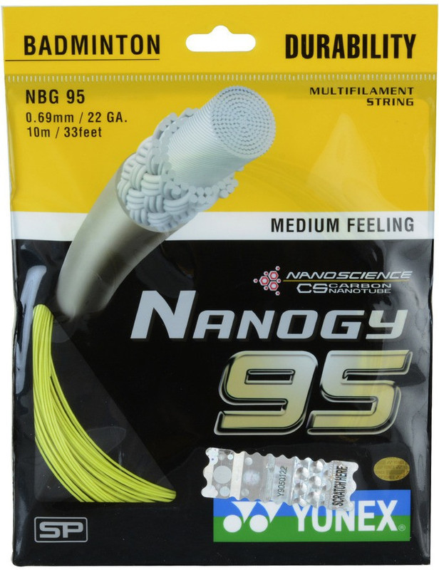 Yonex NANO GY 95 FLS YLW 0.69 Badminton String - 10 m(Yellow)