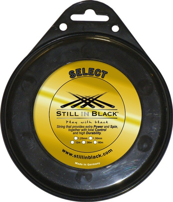 Still In Black Select -Single Racquet Tennis String 1.30 Tennis String - 12 m(Black) Still In Black Select -Single Racquet Tennis String 1.30 Tennis String - 12 m(Black)