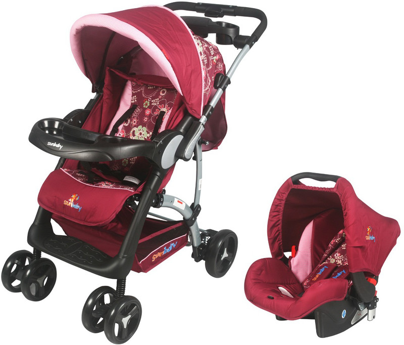Sunbaby Devine Travel System Stroller(4, Maroon)