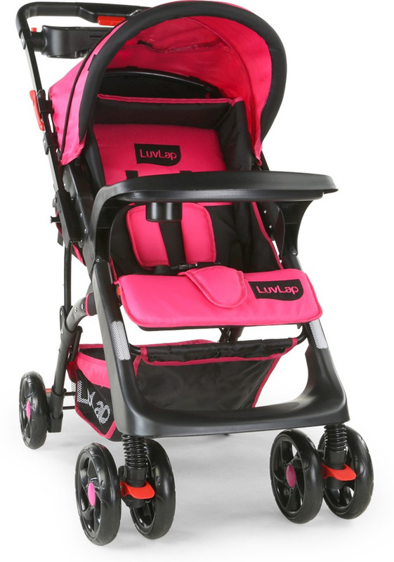 LuvLap Baby Sports Stroller - Pink & Black Stroller(3, Pink, Black)