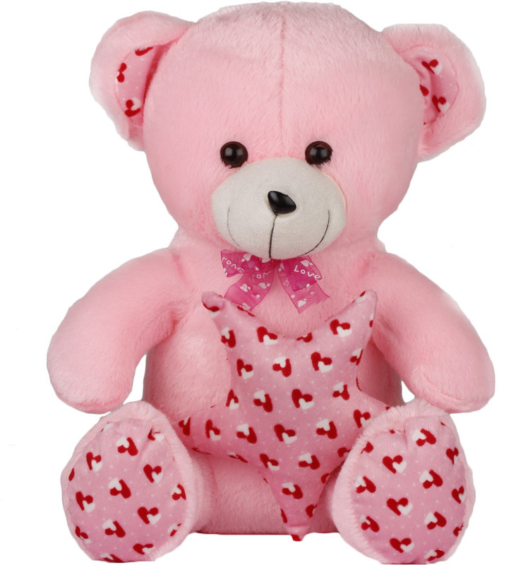 Lata Valentine Pink Teddy With Star - 35 cm(Pink)