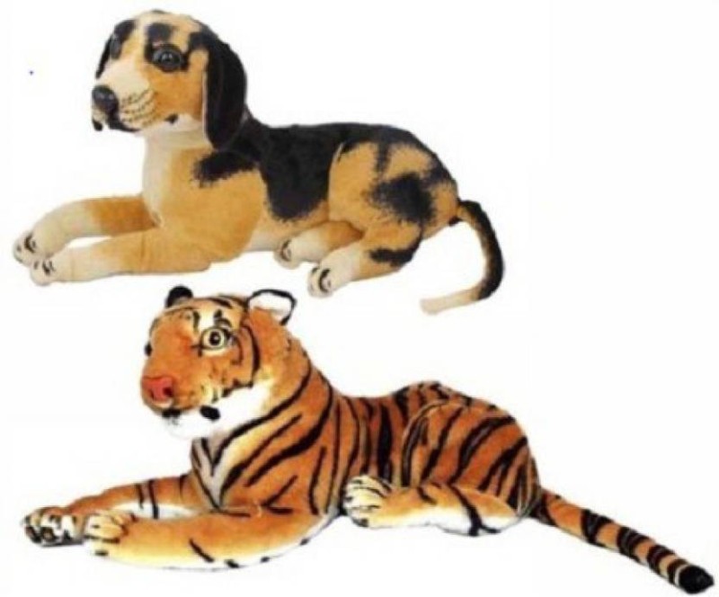 Lovely Dog & Tiger Combo - 30 cm(Multicolor)