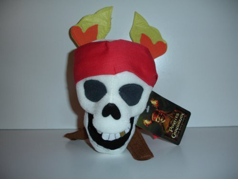 amdlcollections Pirates Of The Caribbean Skull 6"9" Plush Doll  - 5 inch(White)