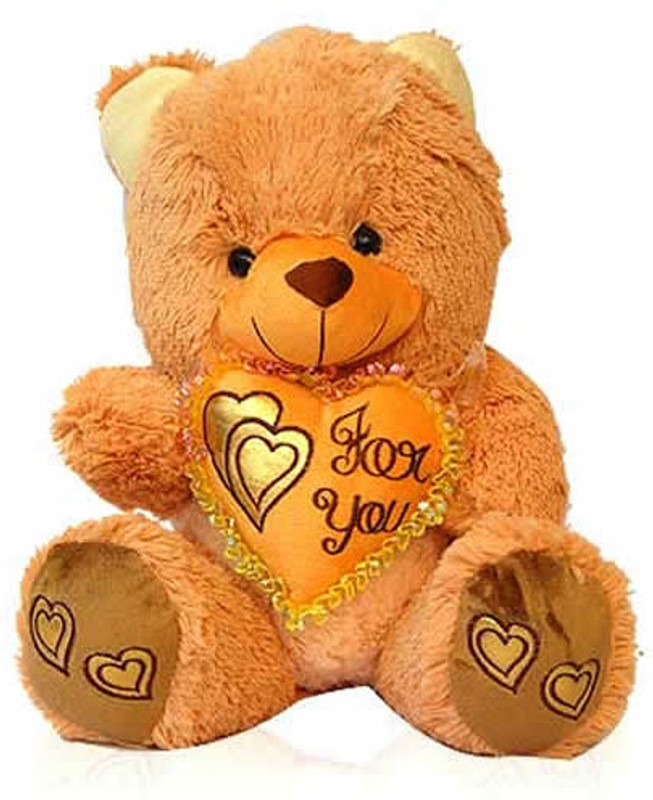 Grab A Deal Teddy Bear With Only You Heart - 18 Inch(Golden Brown)