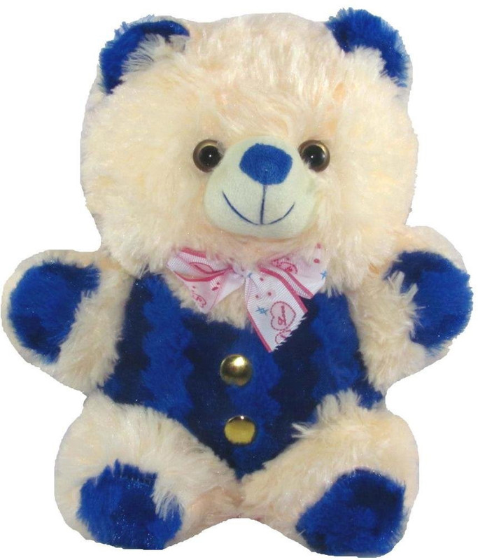 Nb Phoenix Stuffed Soft Plush Toy Kids Birthday Navy Blue Raja Teddy Bear With Kid 28 Cm - 28 cm(Blue)