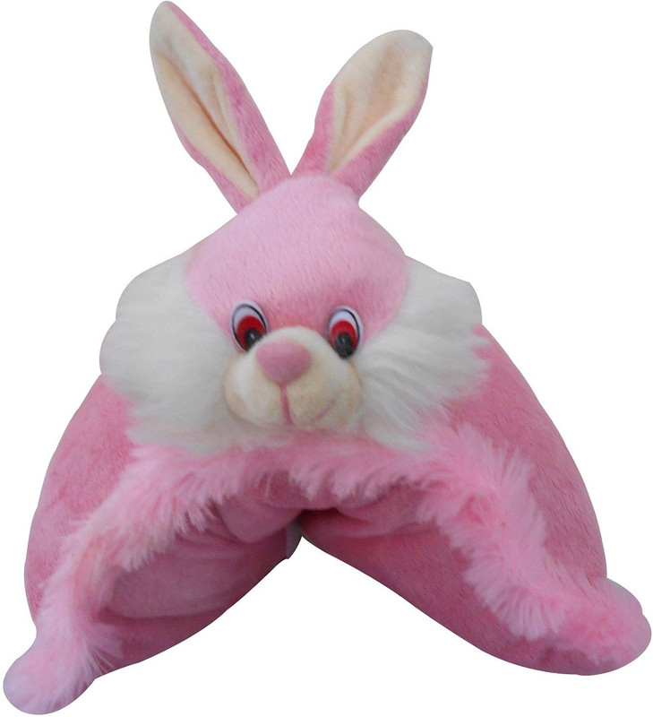 Saugat Traders 2 in 1 Rabbit Toy Pillow - 46 cm(Pink)