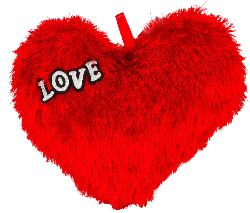 Fashion Knockout Fko Furry Red Love Heart - 9 inch(Red)