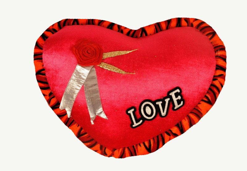 Riya Enterprises Red Love Tiger Cushion & Pillow - 32 cm(Red)
