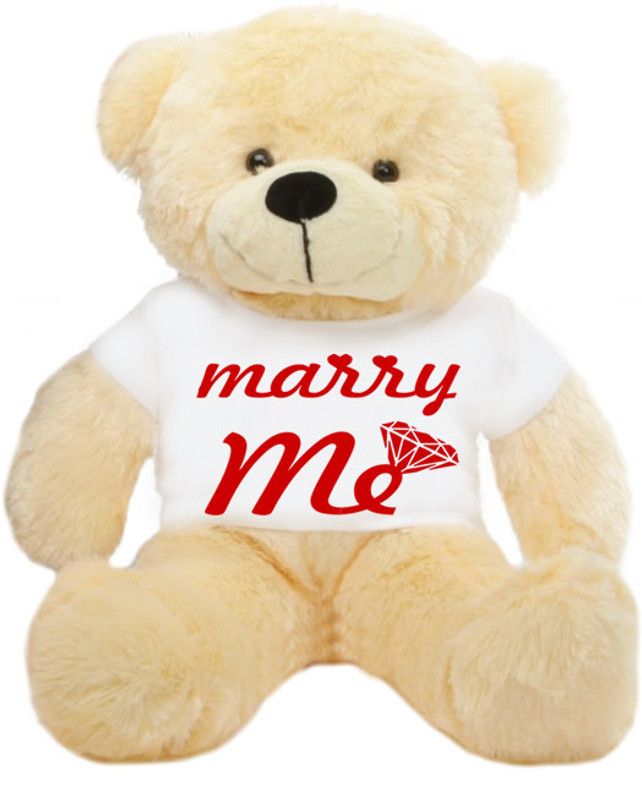Grab A Deal Big Teddy Bear wearing a Marry Me T-shirt - 24 inch(Beige, Orange)