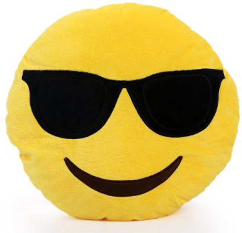 Royalifestyle Smarty Smiley Plush Cushion with Sunglasses  - 12 inch(Yellow) RS.382 (78.00% Off) - Flipkart