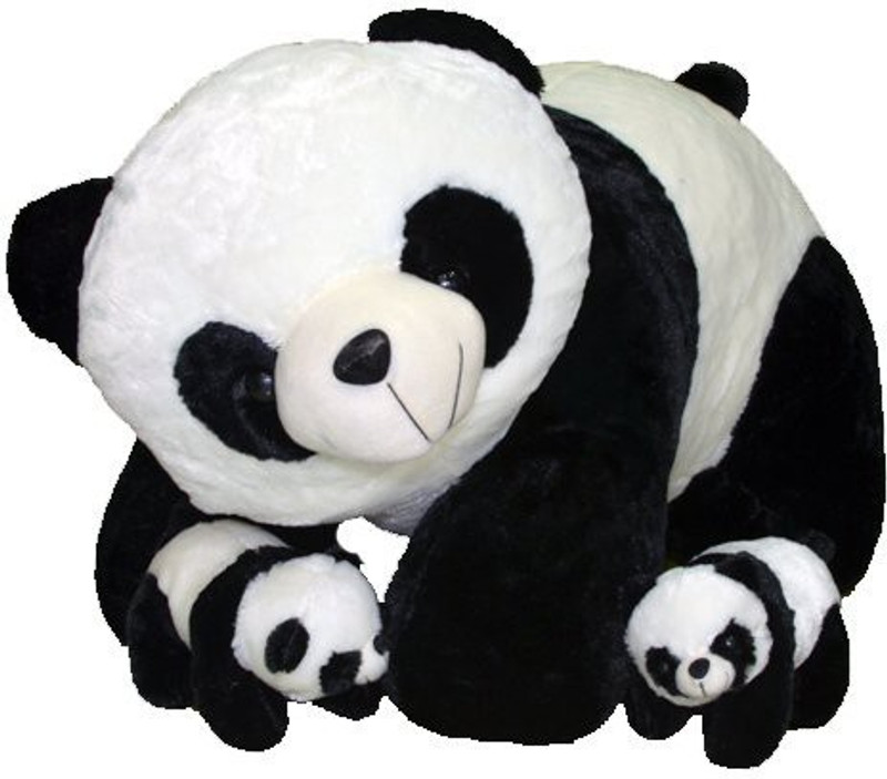 City Retail cute soft jombo panda mother with2 baby suffed toys - 95 cm(black and white)