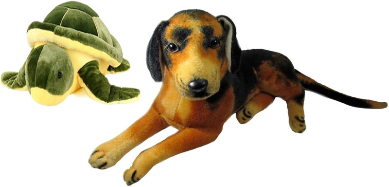 Alexus Sitting Dog And Turtle - 32 cm(Multicolor)