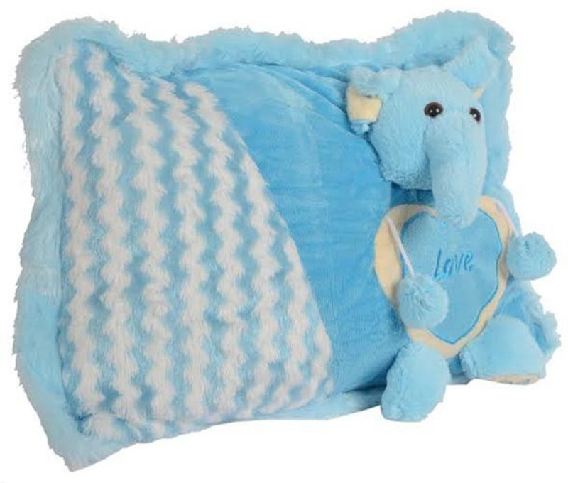 Deals India Elephant soft pillow - 40 cm(Blue)