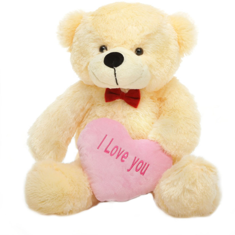 Grab A Deal 2 Feet Big Teddy Bear with Pink I Love You Heart - 24 Inch(Beige, Peach)