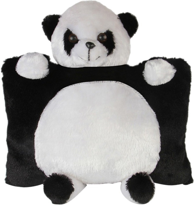 Deals India Black & White Panda Pillow - 40 cm(Black, White)