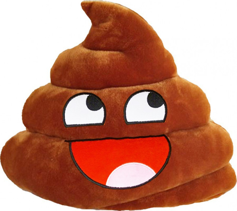 Grab A Deal Soft Smiley Emoticon Dark Brown Cushion Pillow Stuffed Plush Toy Doll (Big Smile Poo) - 12 inch(Brown)