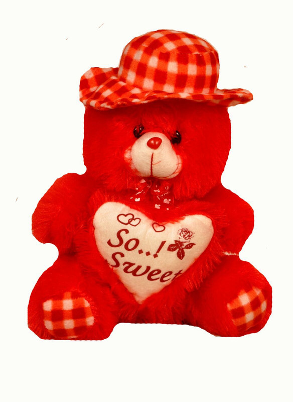 Riya Enterprises Soft Bear - 28 cm(Red)