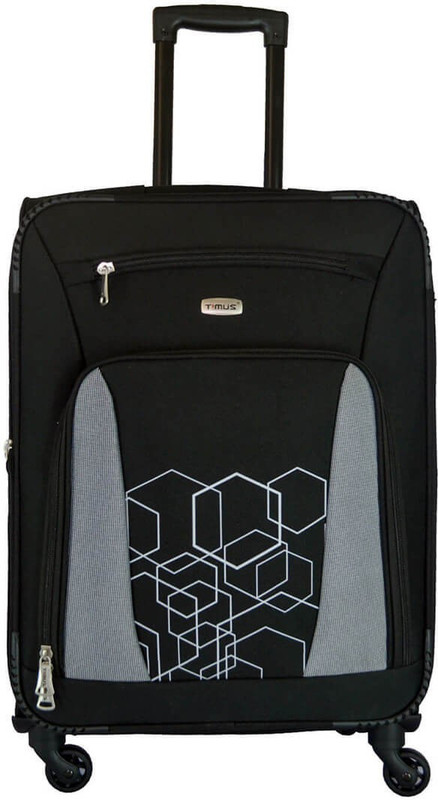 Timus MOROCCO SPINNER 65 CM 4 WHEEL STROLLEY SUITCASE Expandable Check-in Luggage - 24 inch(Black)