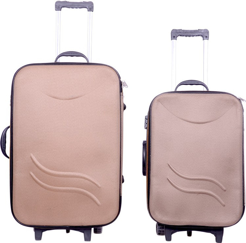 Sk Bags Hkg Klick 20+24 trolly set Expandable Check-in Luggage - 24 inch(Brown)