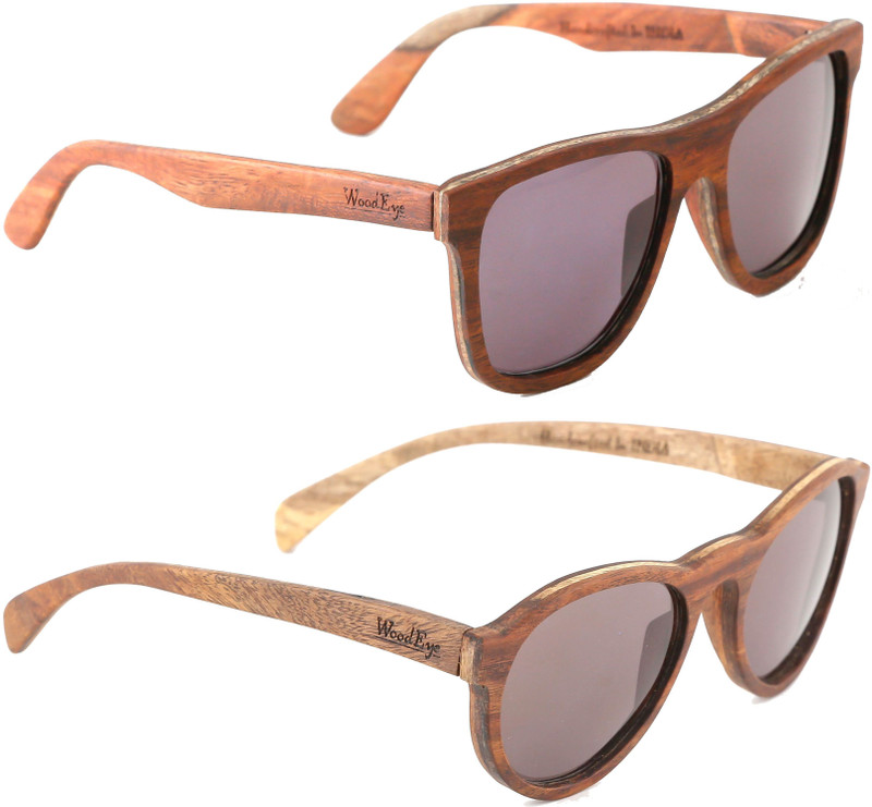 Wood Eye Wayfarer, Oval Sunglasses(Grey)