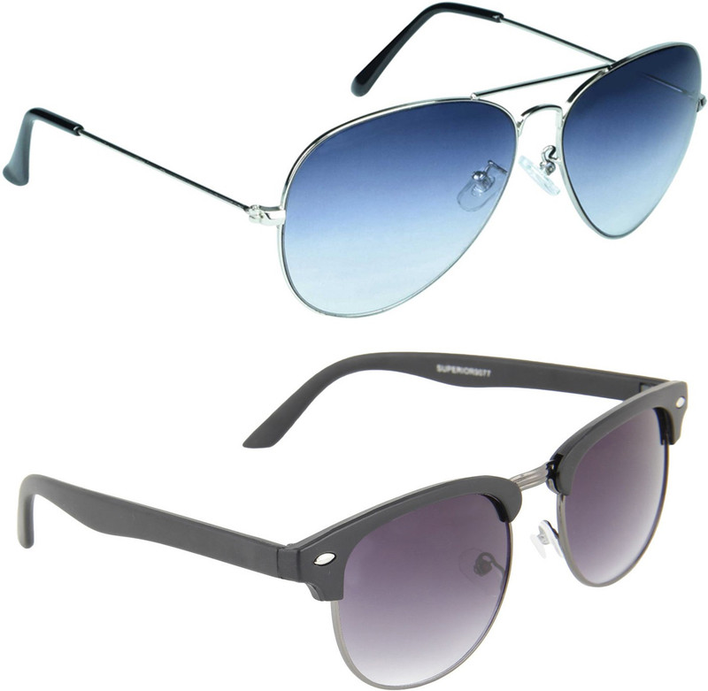 Zyaden Aviator, Oval Sunglasses(Blue, Violet)