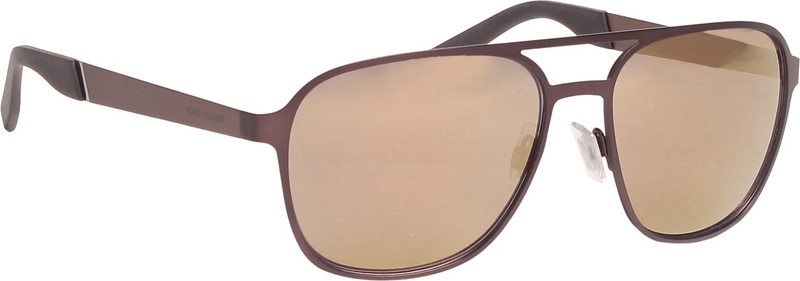 Boss Orange Aviator Sunglasses(Grey, Golden)