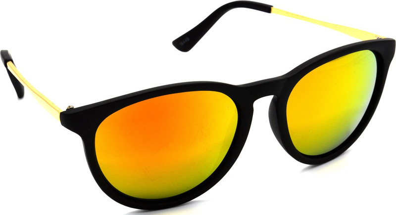 Hrinkar Oval, Round Sunglasses(Golden)