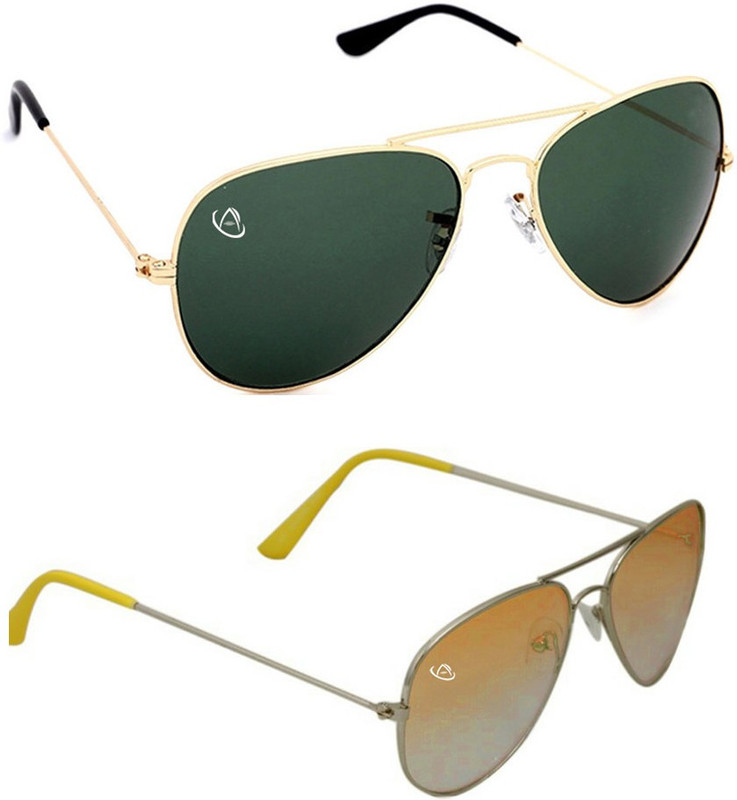 Aventus Aviator Sunglasses(Green, Yellow)