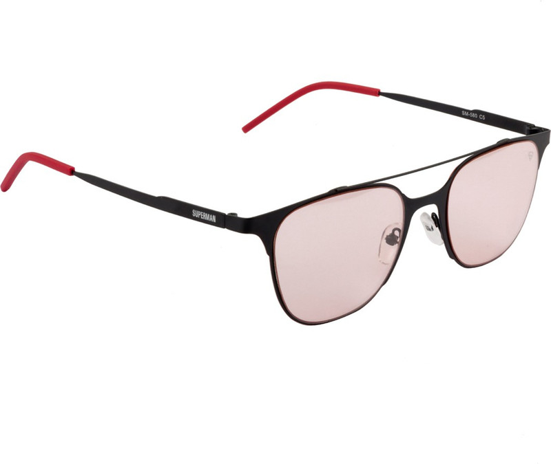 Superman Rectangular Sunglasses(Pink)