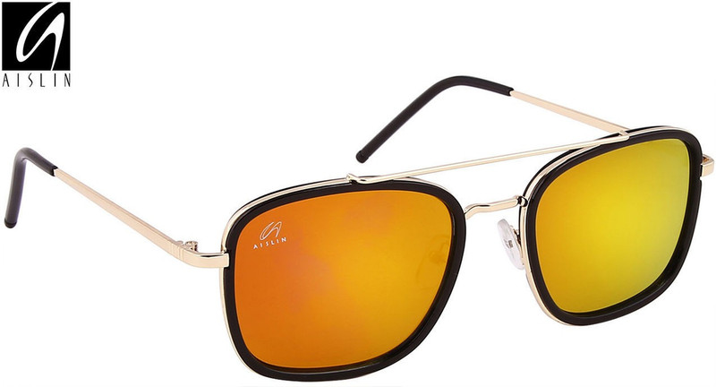 Aislin Rectangular Sunglasses(Pink, Golden) Aislin Rectangular Sunglasses(Pink, Golden)