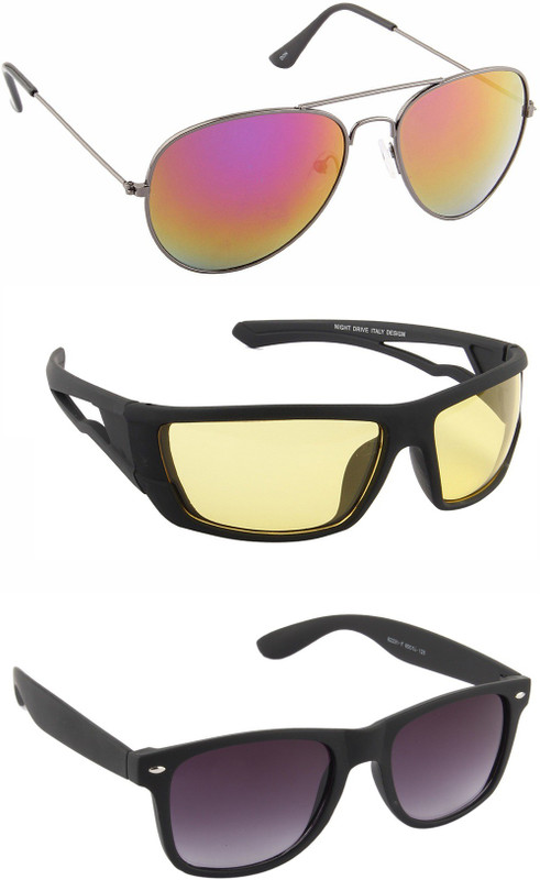 Irayz Aviator, Wrap-around, Wayfarer Sunglasses(Multicolor)