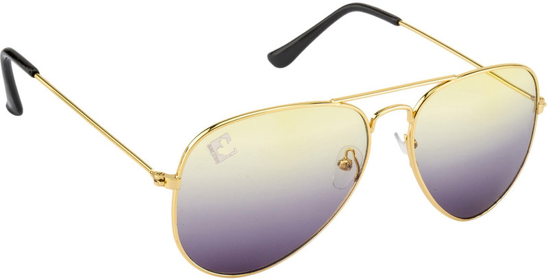 Clark N' Palmer Aviator Sunglasses(Yellow, Violet)