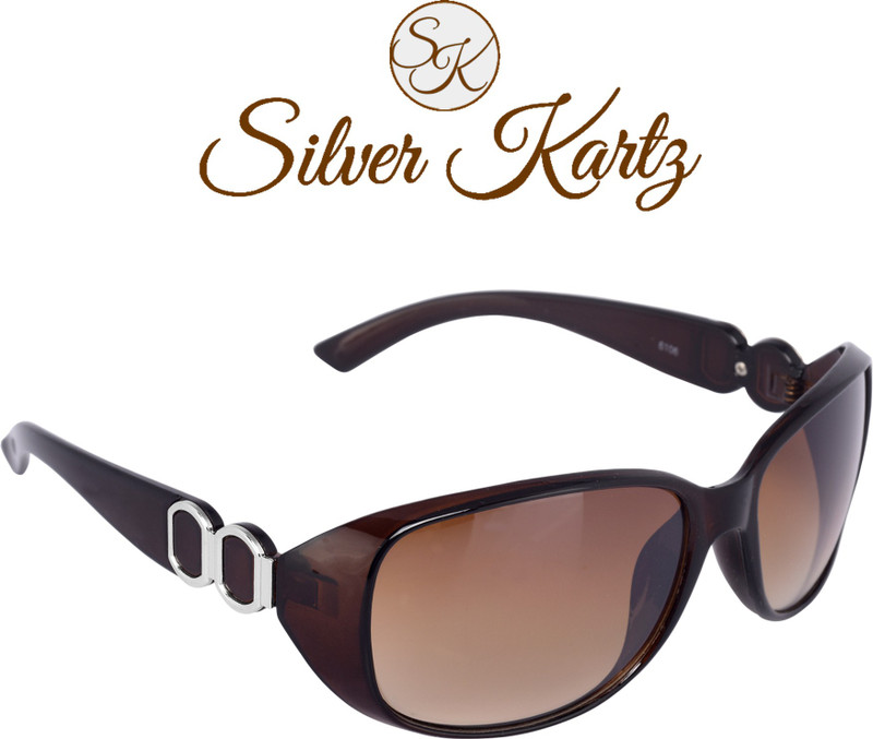 Silver Kartz Wayfarer, Oval Sunglasses(Brown)