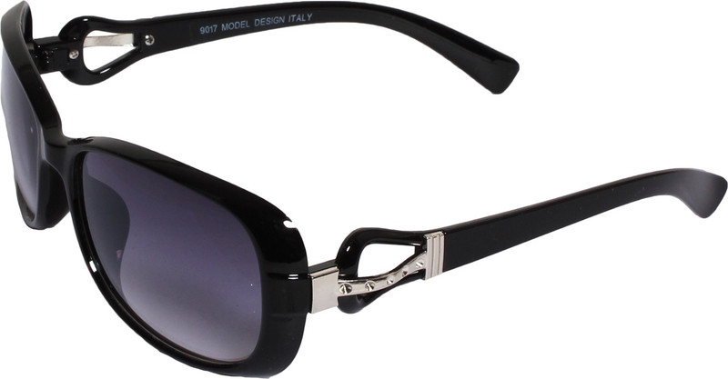 Veins Oval Sunglasses(Black)