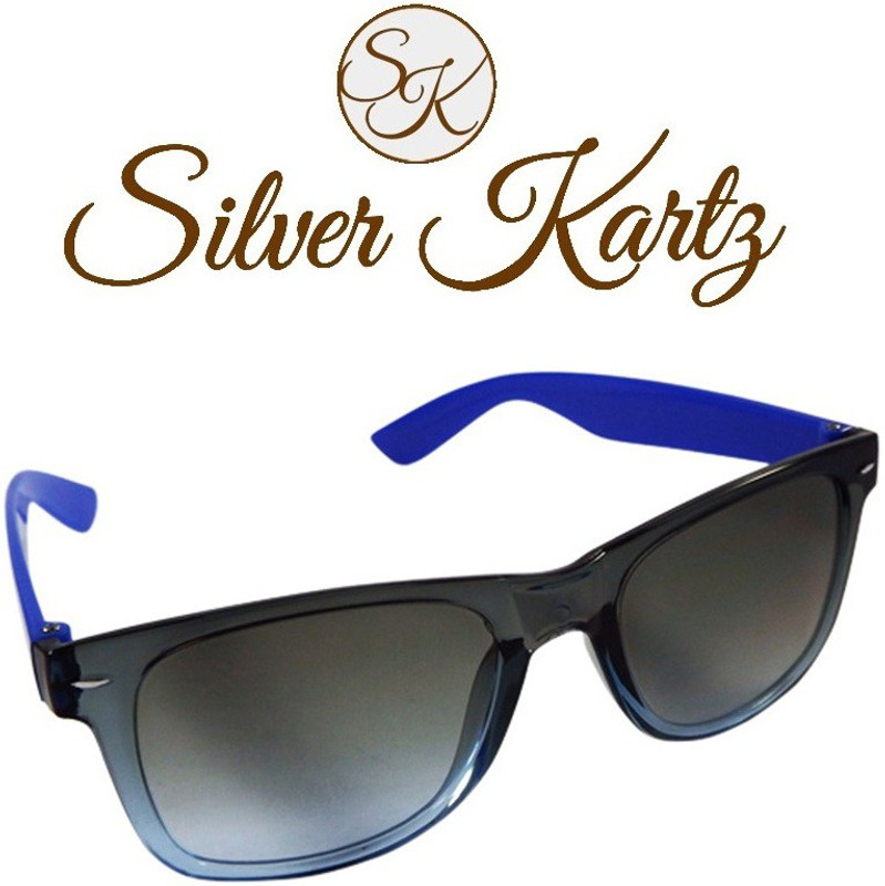 Silver Kartz Wayfarer Sunglasses(Blue, Grey)