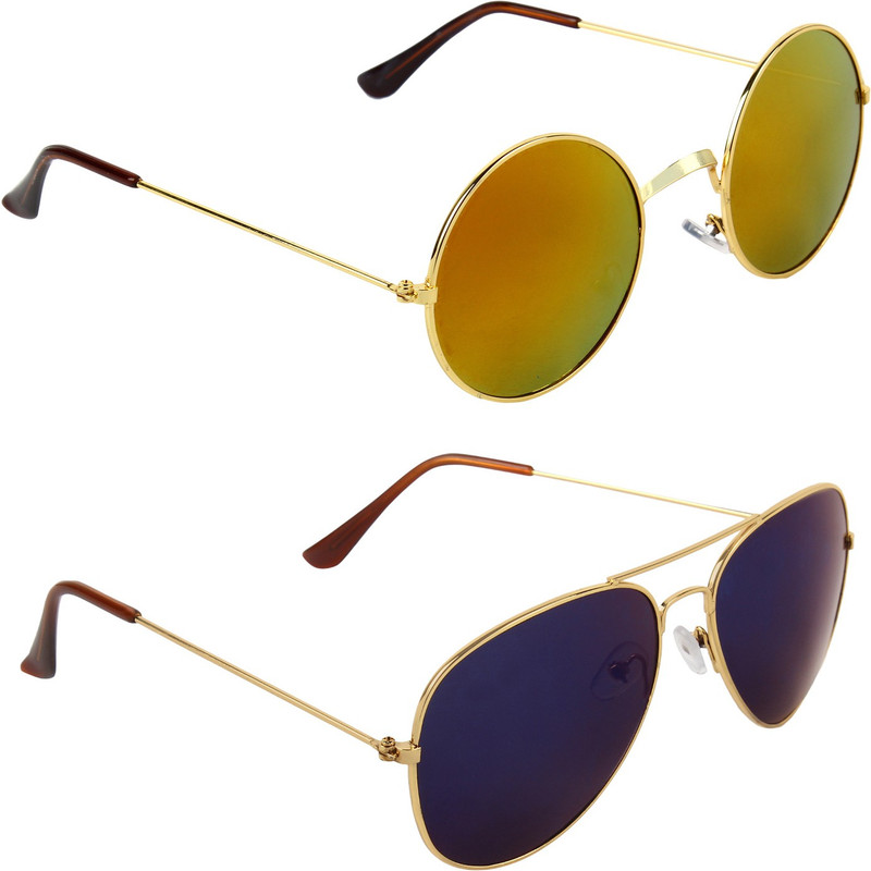 Zyaden Round, Aviator Sunglasses(Multicolor)
