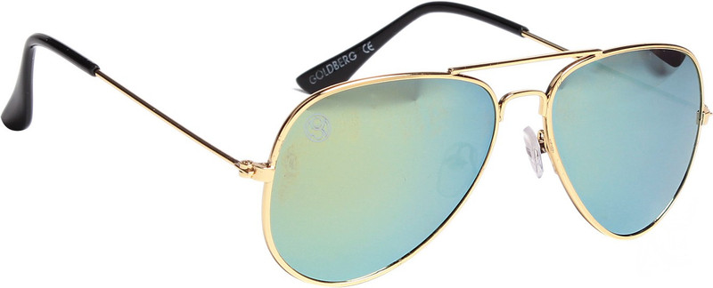 Gold Berg Aviator Sunglasses(Green) Gold Berg Aviator Sunglasses(Green)