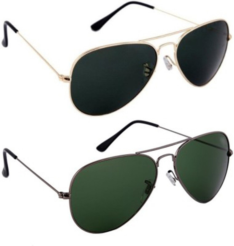 HE Aviator Sunglasses(Black, Green) HE Aviator Sunglasses(Black, Green)