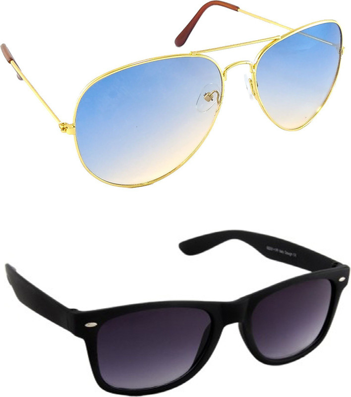 HE Aviator, Wayfarer Sunglasses(Blue, Black) HE Aviator, Wayfarer Sunglasses(Blue, Black)