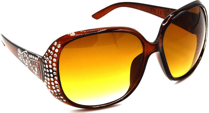 Hrinkar Oval, Rectangular, Round Sunglasses(Brown)