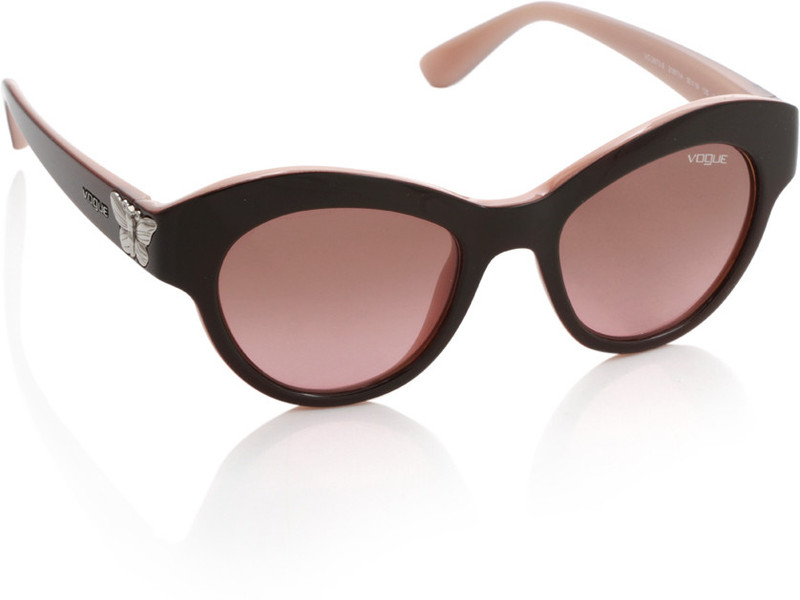 Vogue Oval Sunglasses(Pink, Brown)