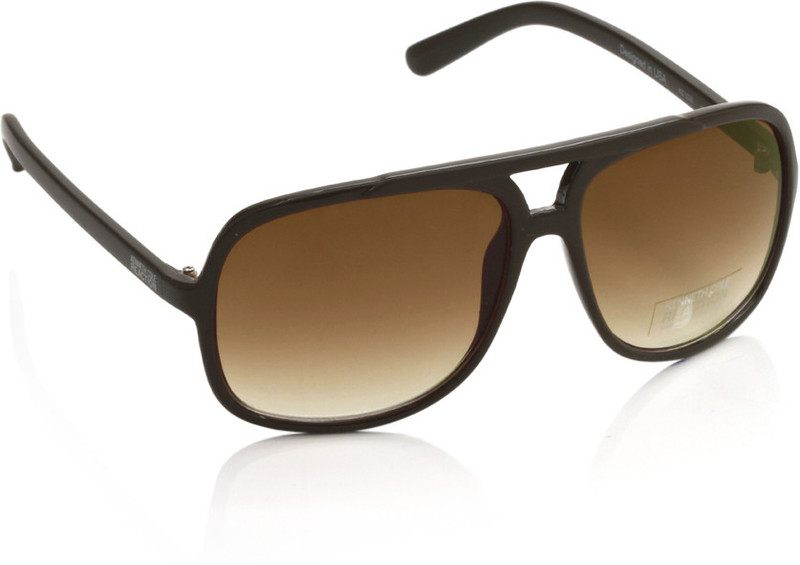 Kenneth Cole Rectangular Sunglasses(Brown)
